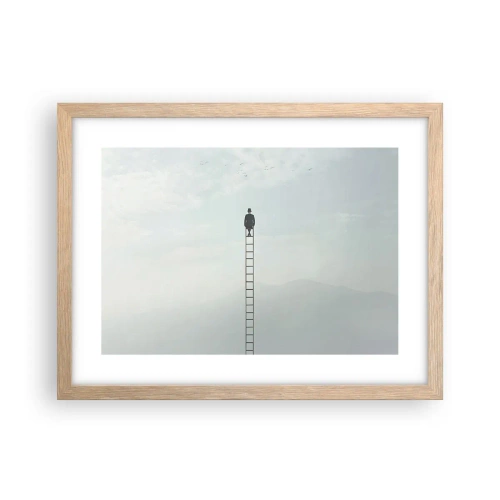 Poster in light oak frame - Rise above It - 40x30 cm