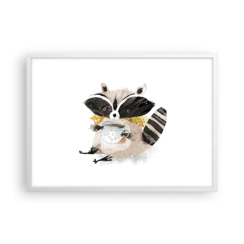 Poster in white frmae - My Friend Raccoon - 70x50 cm