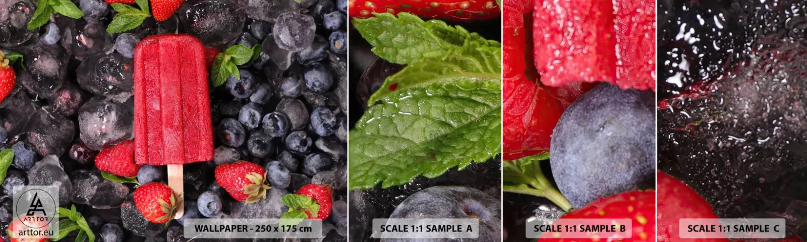 Photo Wallpaper Sample Standard Eco - Flavour of Hot Summer - Ice-cream, Fruit, Health - 100x30 cm