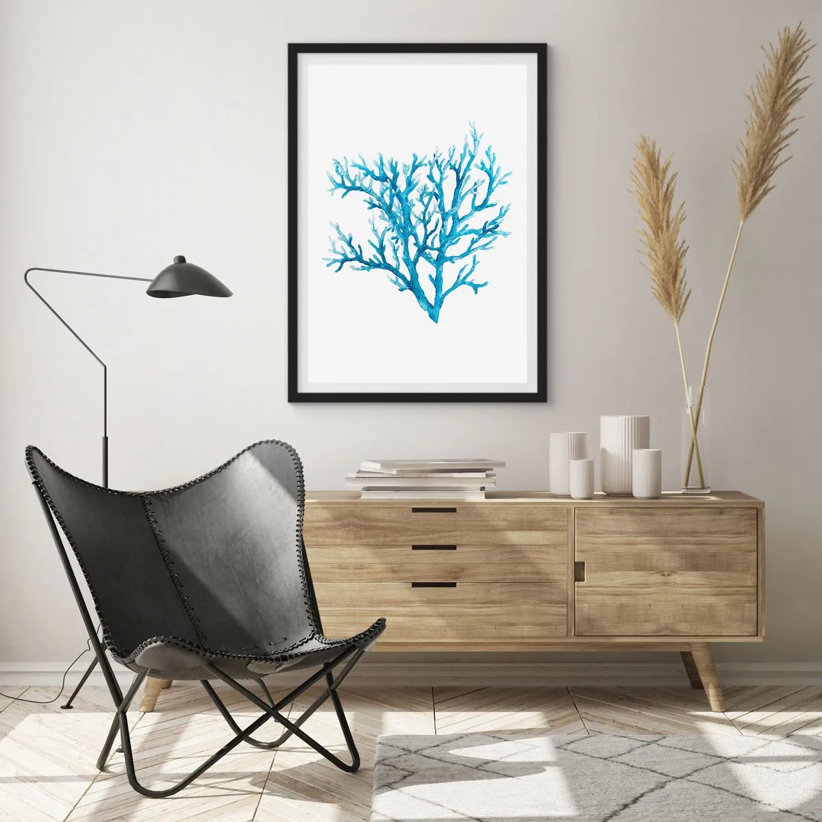 Poster in black frame - Sea Filigree - 30x40 cm