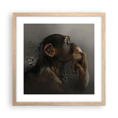 Poster in light oak frame - Certainly a Thinker - 40x40 cm