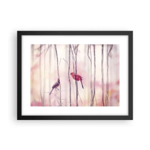 Poster in black frame - Tale of a Pink Forest - 40x30 cm