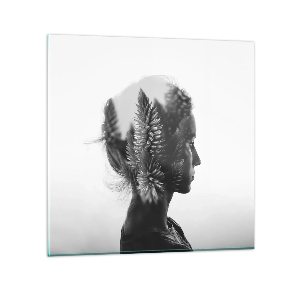 Glass picture - Lady from a Pinewood Forest - 70x70 cm