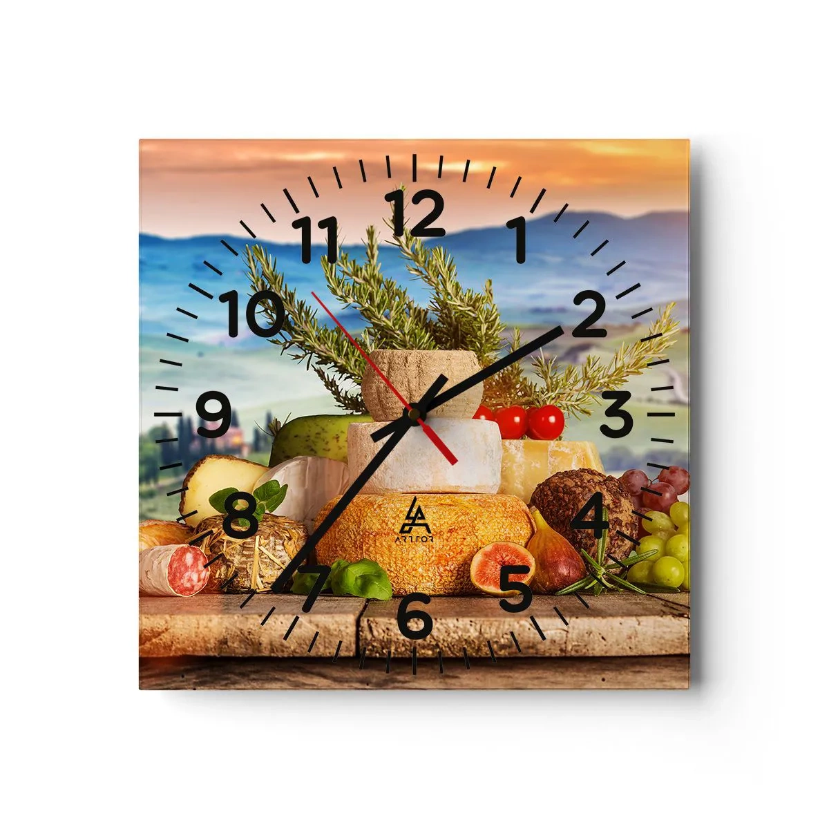 Wall clock - Clock on glass - Italian Joie de Vivre - 40x40 cm