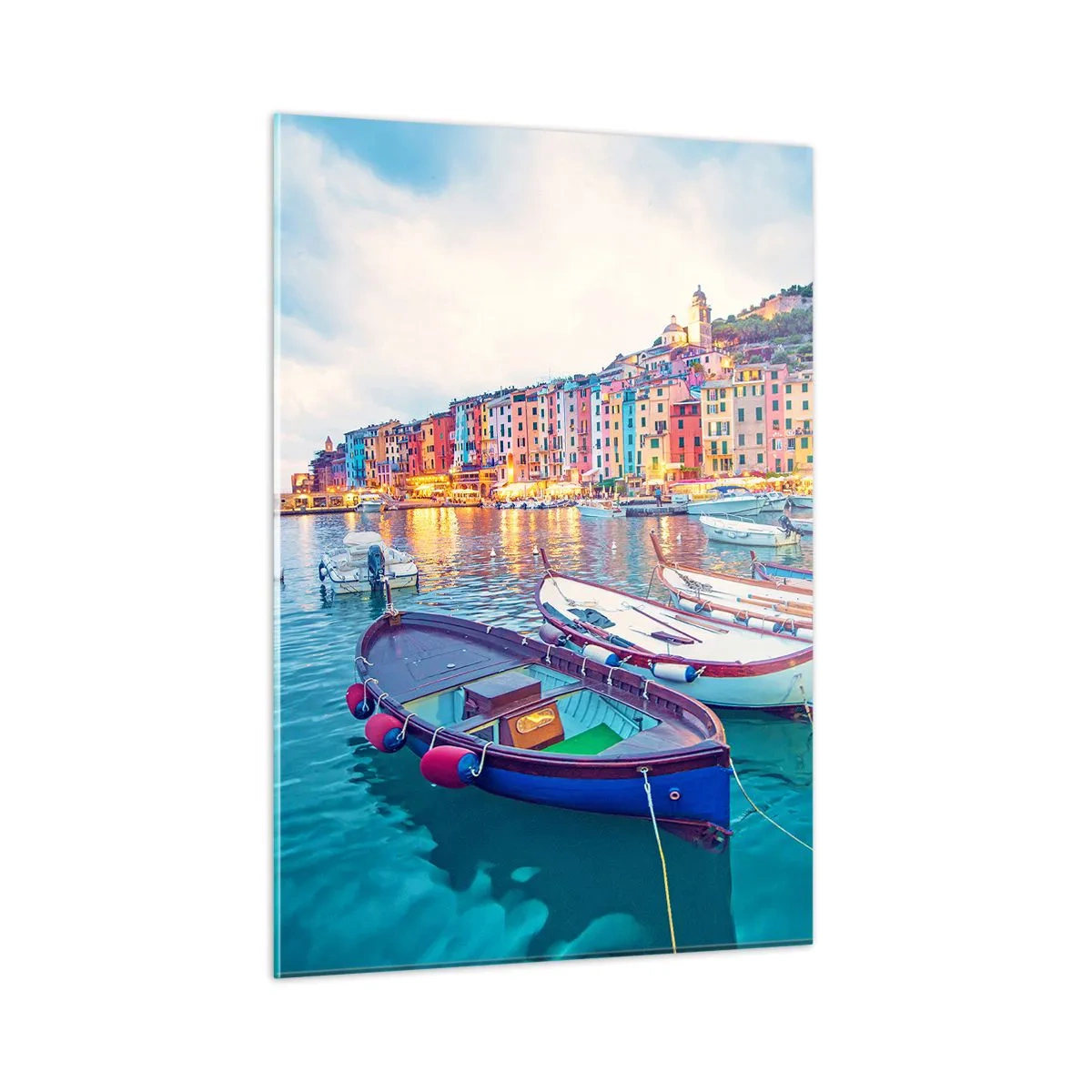 Glass picture - Colourful Evening in a Port - 50x70 cm