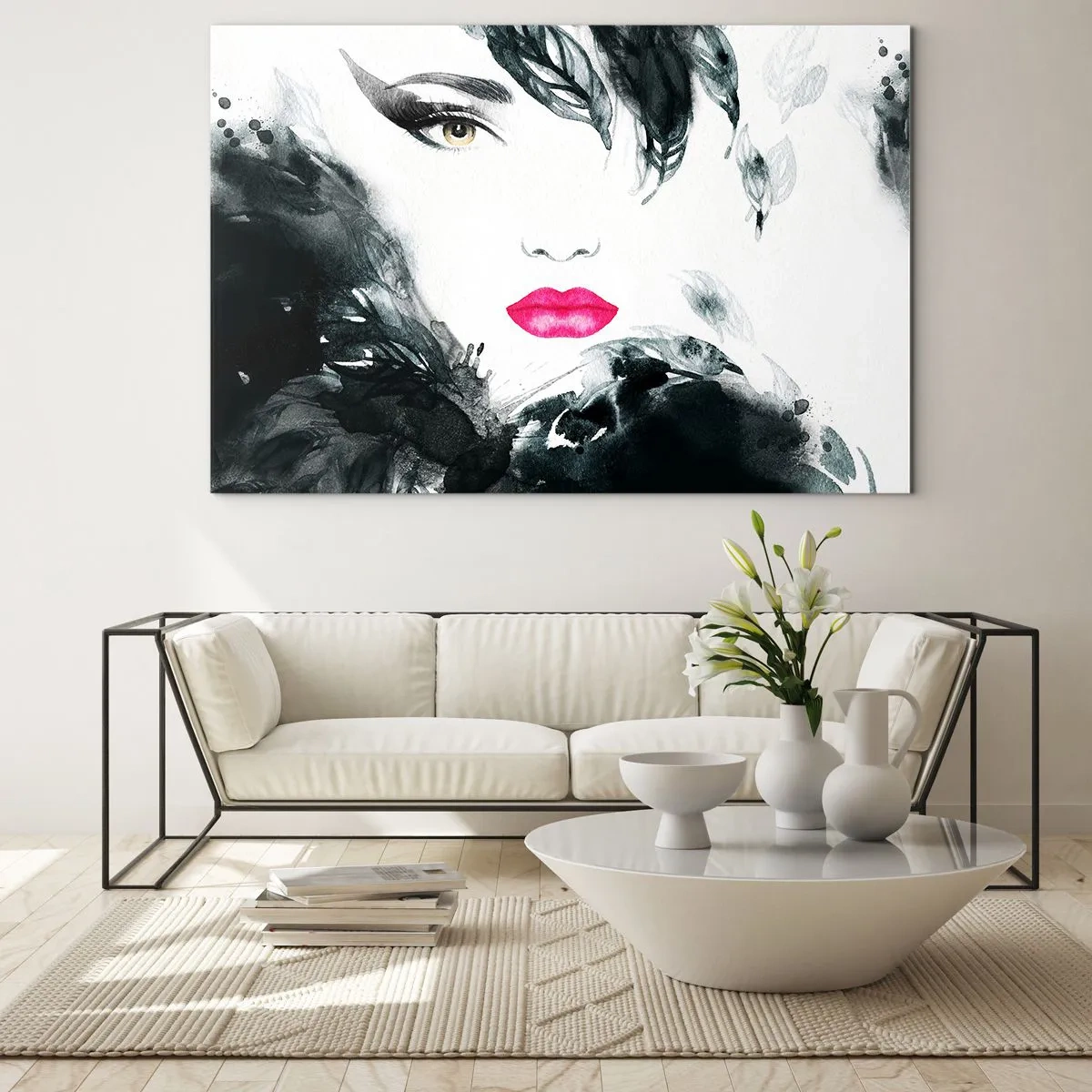 Glass picture - Watch out for Femme Fatale! - 100x70 cm