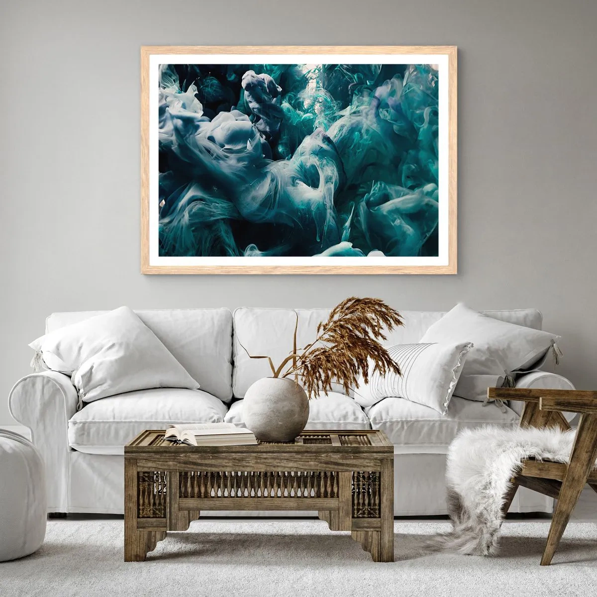 Poster in light oak frame - Movement of Colour - 91x61 cm