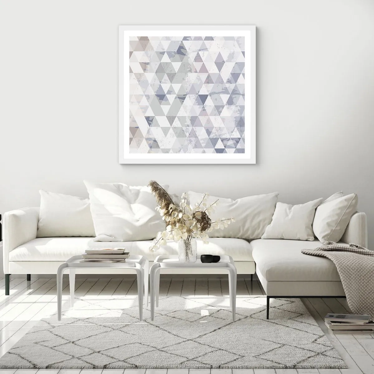 Poster in white frmae - In the Rhythm of a Triangle - 50x50 cm