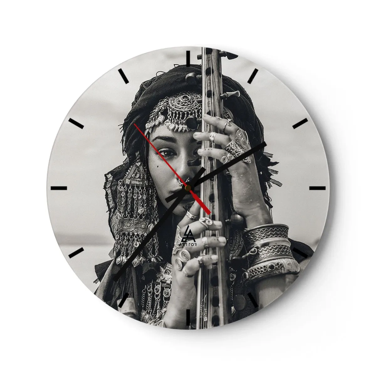 Wall clock - Clock on glass - Only Music of the Orient - 40x40 cm