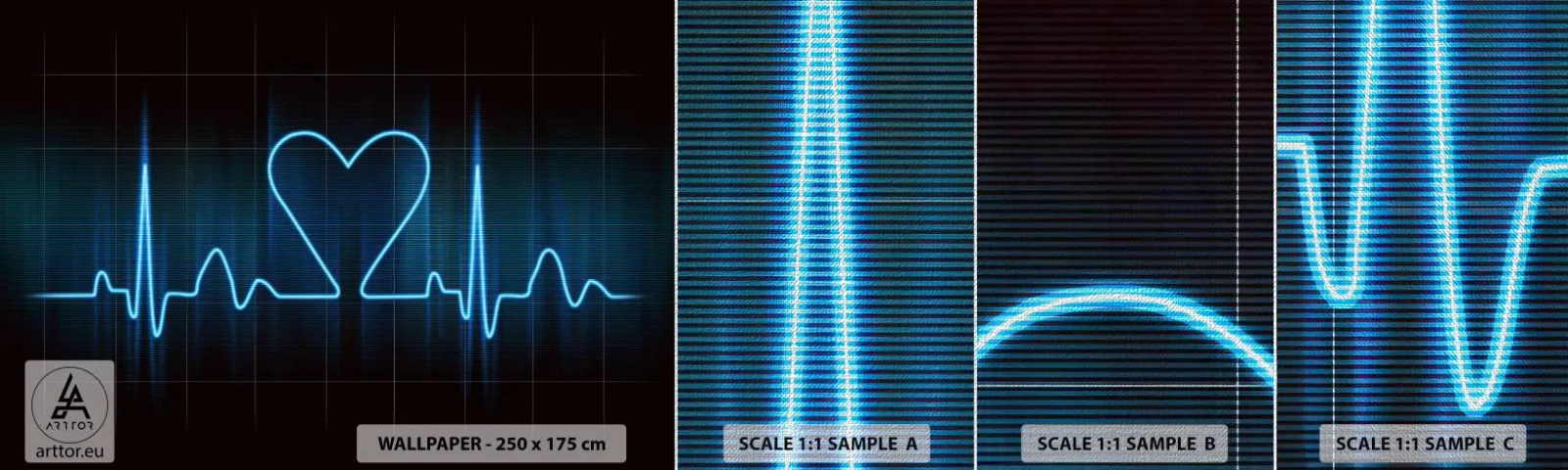 Photo Wallpaper Sample Premium Canvas - In a Heartbeat - Graphics, Heart, Piece - 100x30 cm