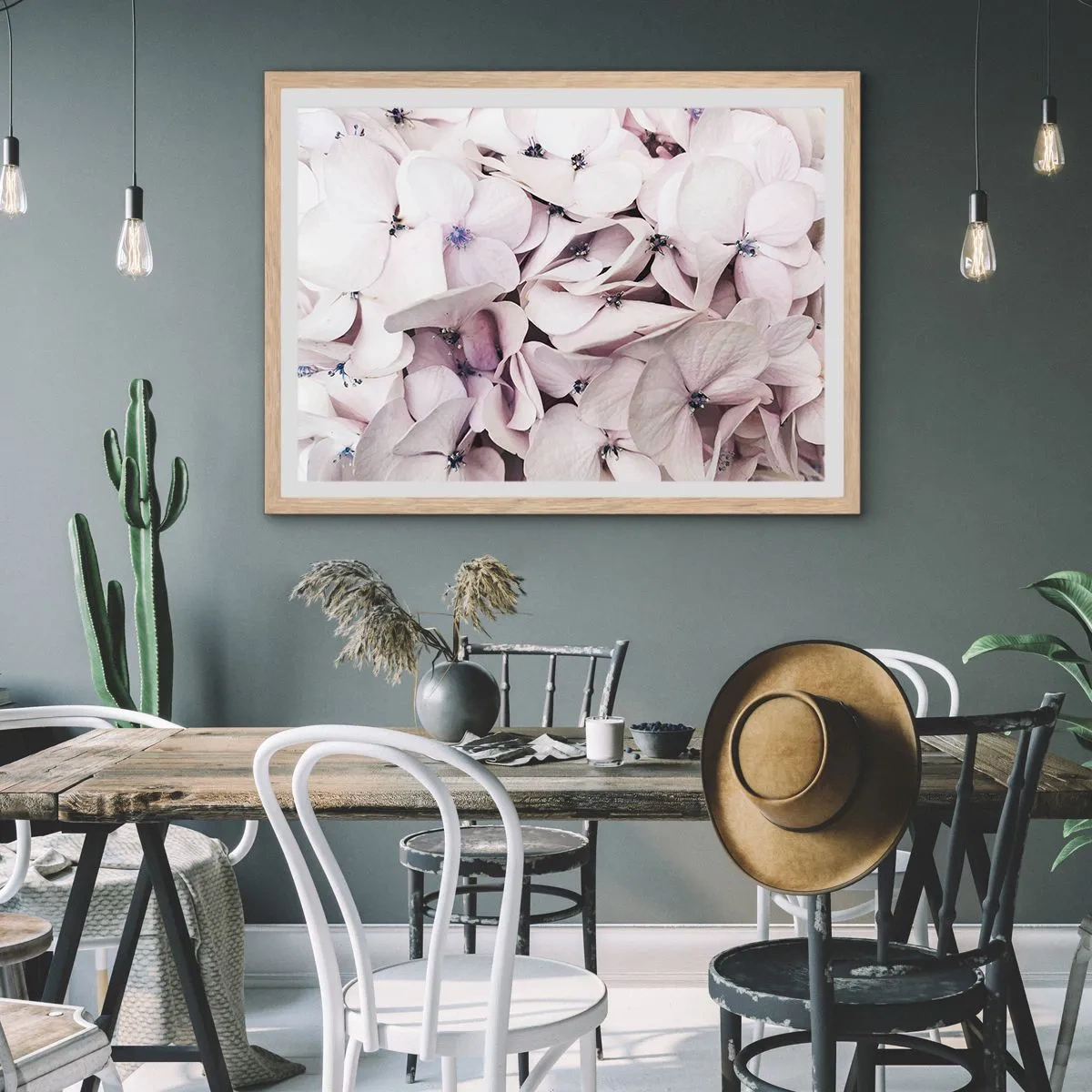 Poster in light oak frame - In the Flood of Flowers - 91x61 cm