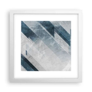 Poster in white frmae - Spacial Composition - Movement of Greys - 30x30 cm