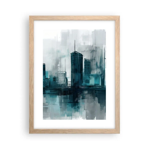 Poster in light oak frame - City in the Colour of Rain - 30x40 cm