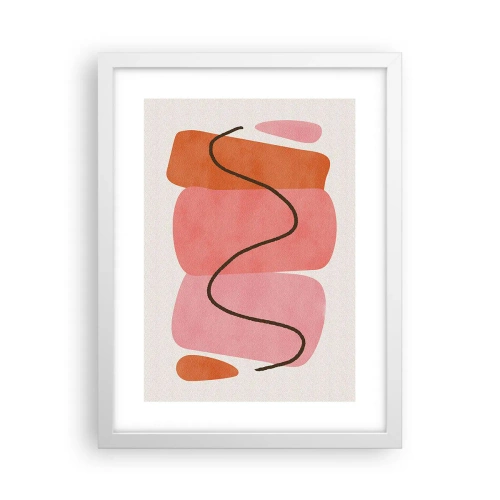 Poster in white frmae - Gentle Movement of forms - 30x40 cm