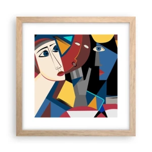 Poster in light oak frame - Conversation of Cubists - 30x30 cm