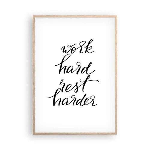 Poster in light oak frame - Life  Balance - 70x100 cm