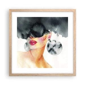 Poster in light oak frame - Secret of Elegance - 40x40 cm