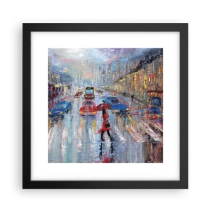 Poster in black frame - Rainy Afternoon in a City - 30x30 cm
