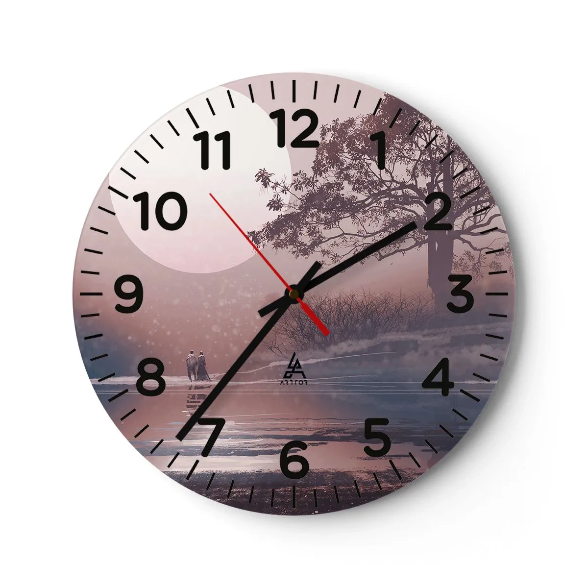 Wall clock - Clock on glass - Night Quirks - 30x30 cm