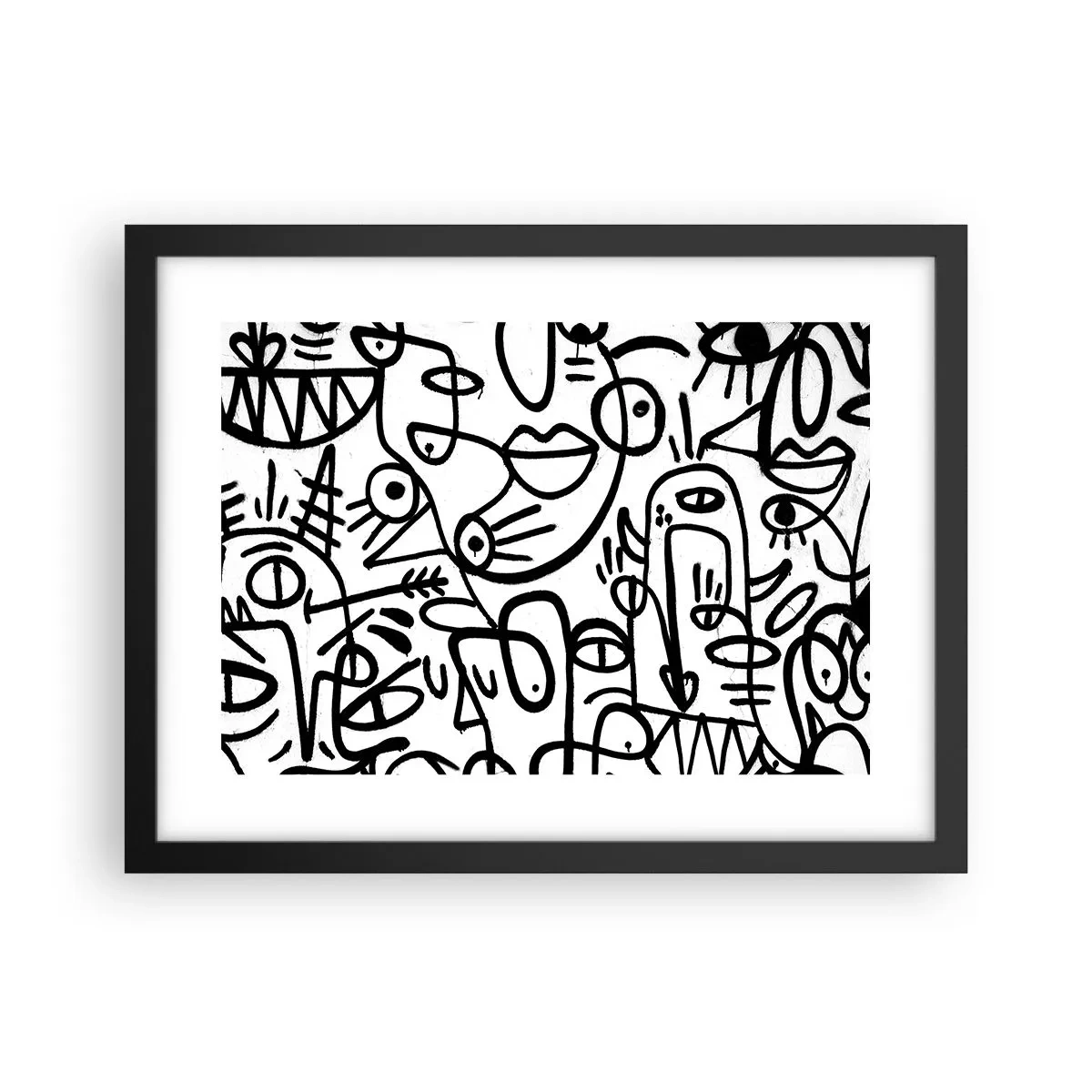 Poster in black frame - Faces and Mirages - 40x30 cm