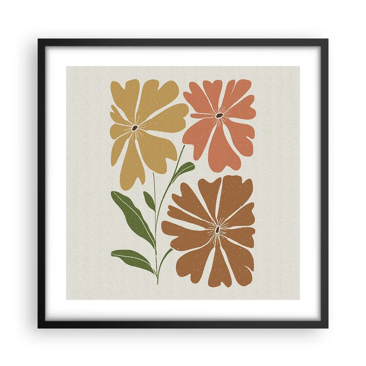 Poster in black frame - Nature and Geometry - 50x50 cm