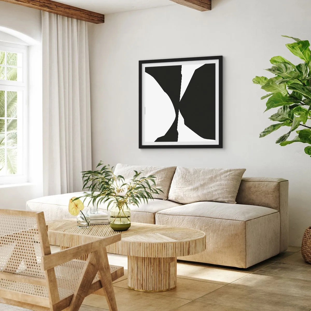 Poster in black frame - Positive - Negative - 40x40 cm