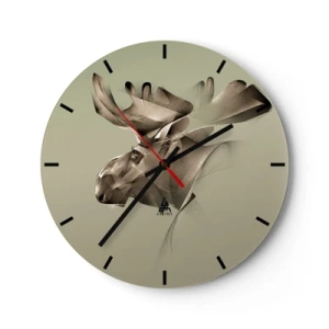 Wall clock - Clock on glass - Gentle Power of Quietness - 40x40 cm