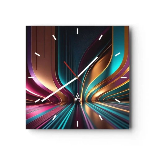 Wall clock - Clock on glass - Architecture of Light - 40x40 cm