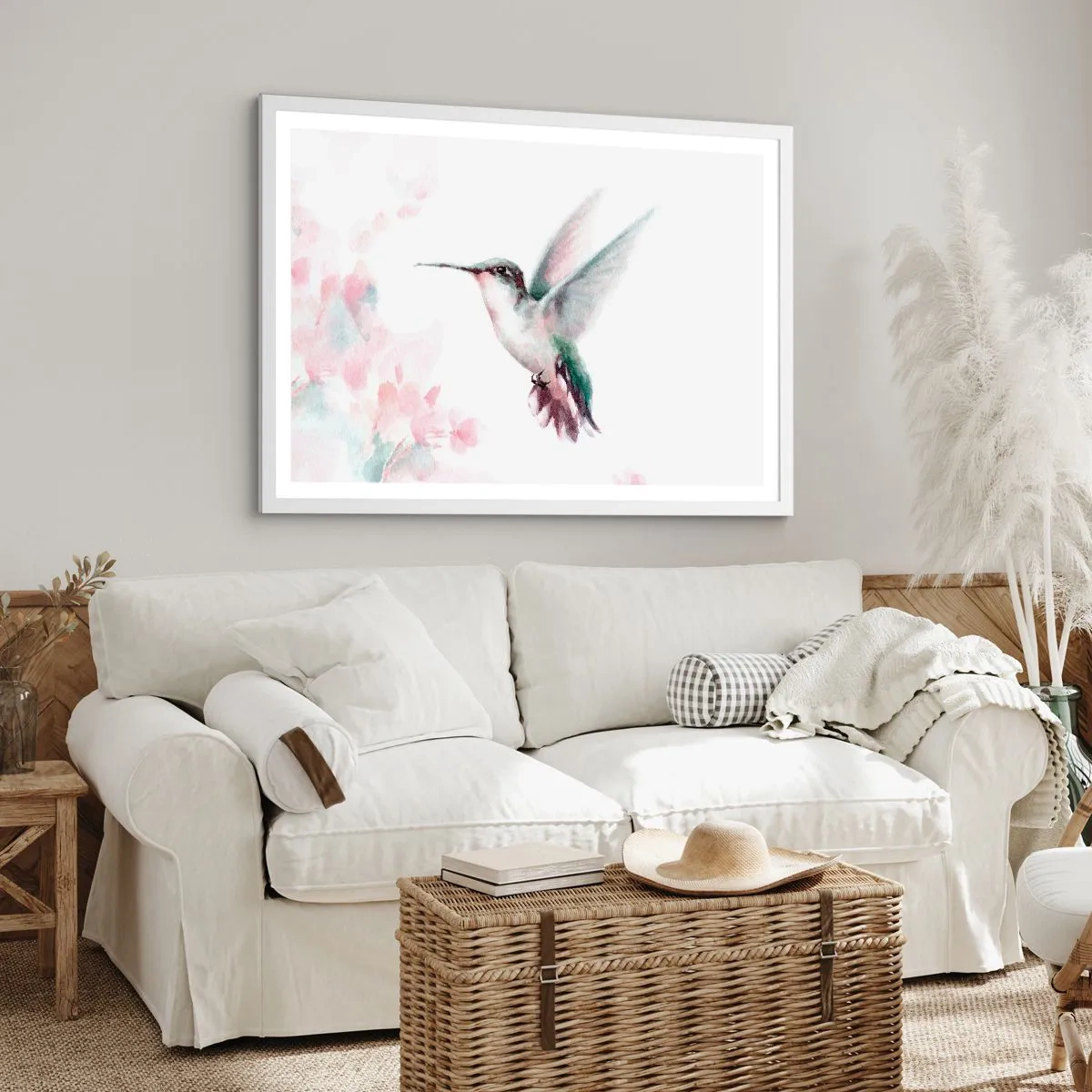 Poster in white frmae - Stopped in Flutter - 100x70 cm
