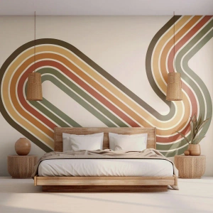 Photo Wallpaper Standard Eco - Zigzaging towards the Goal - Abstraction, Piece, Modern Pattern - 400x280 cm