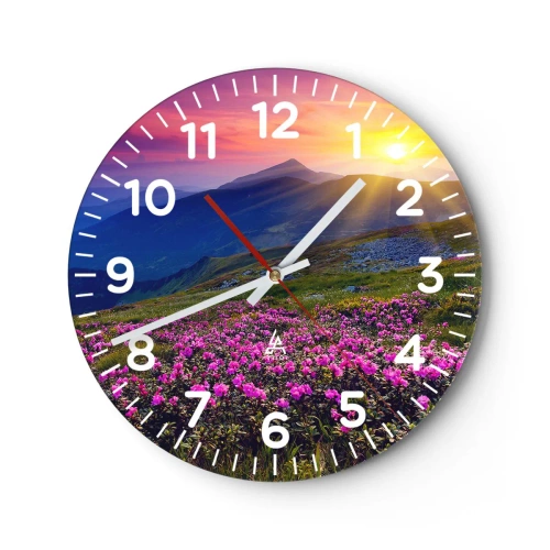 Wall clock - Clock on glass - Surrounded by Mountain Pine and Herbs - 30x30 cm