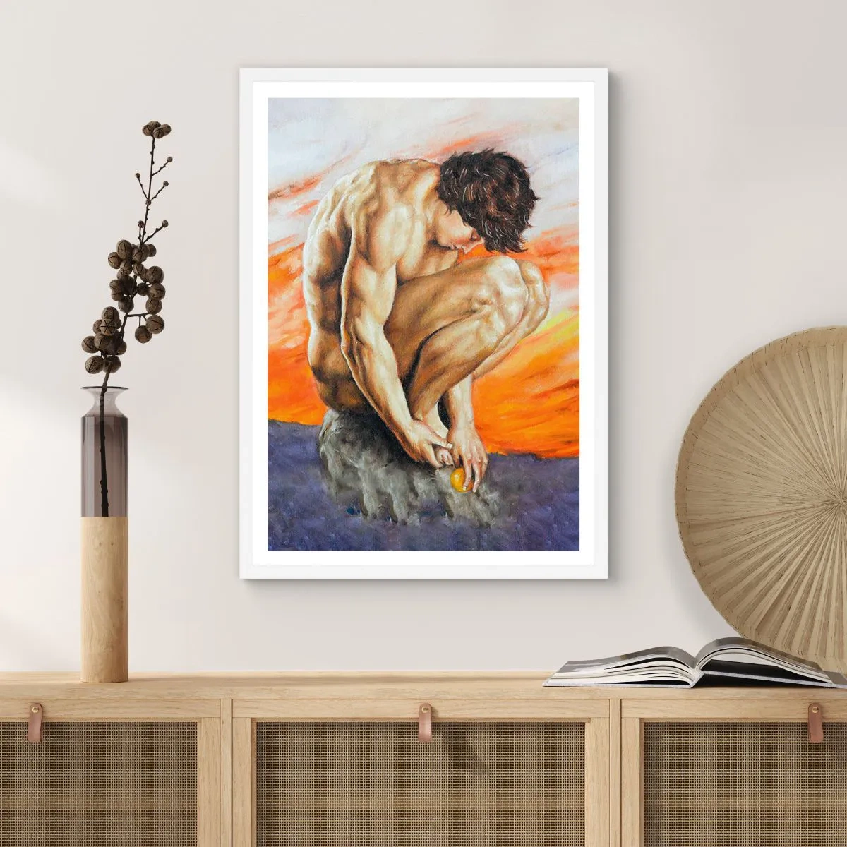 Poster in white frmae - Submerged in Himself - 50x70 cm