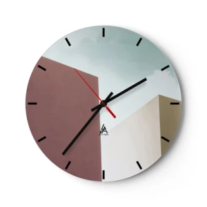 Wall clock - Clock on glass - Geometry of a Sunny summer - 40x40 cm
