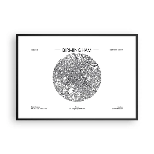 Poster in black frame - Anatomy of Birmingham - 100x70 cm