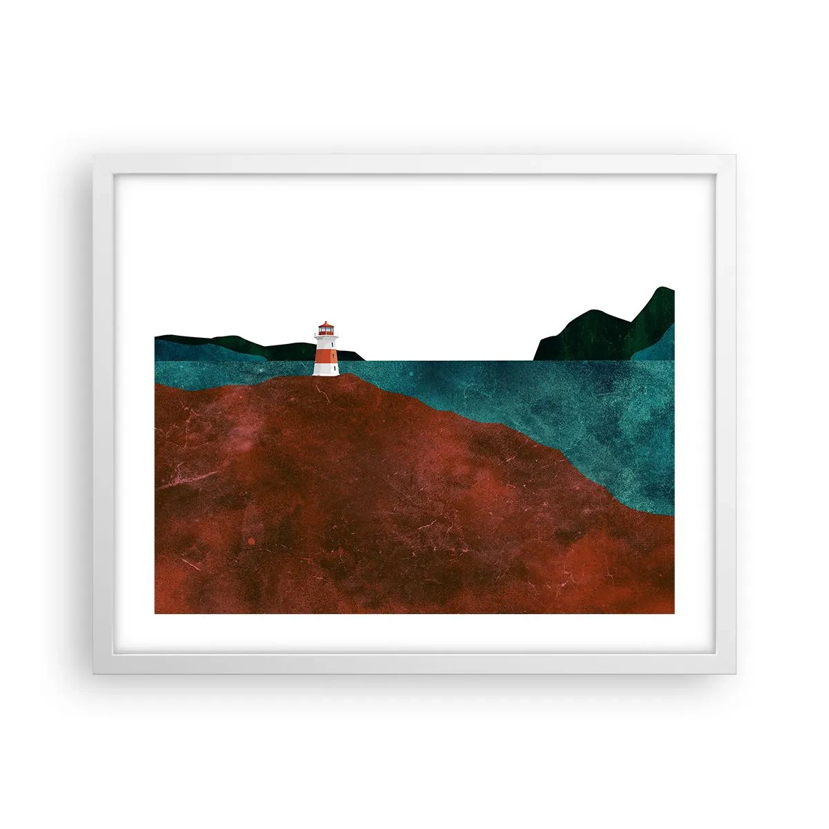Poster in white frmae - Gazing at the Sea - 50x40 cm