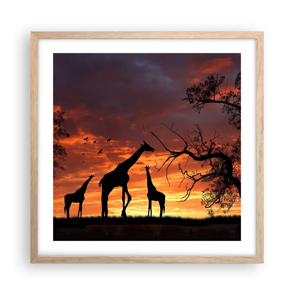 Poster in light oak frame - Small Dinner among Close Ones - 50x50 cm
