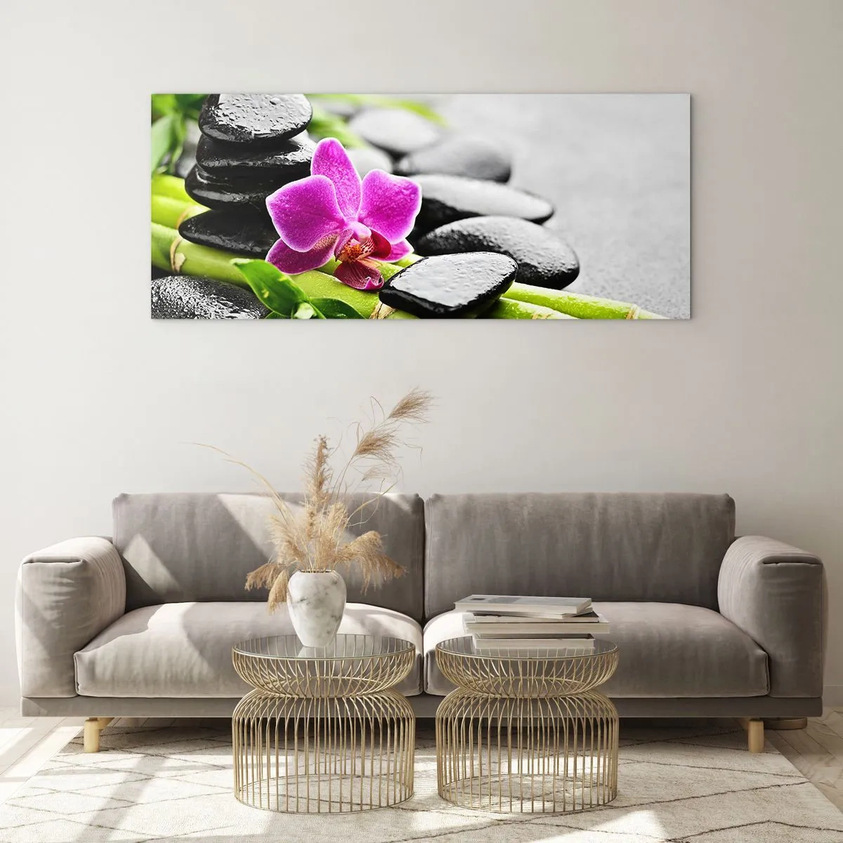 Glass picture - In a Peaceful Balance - 90x30 cm