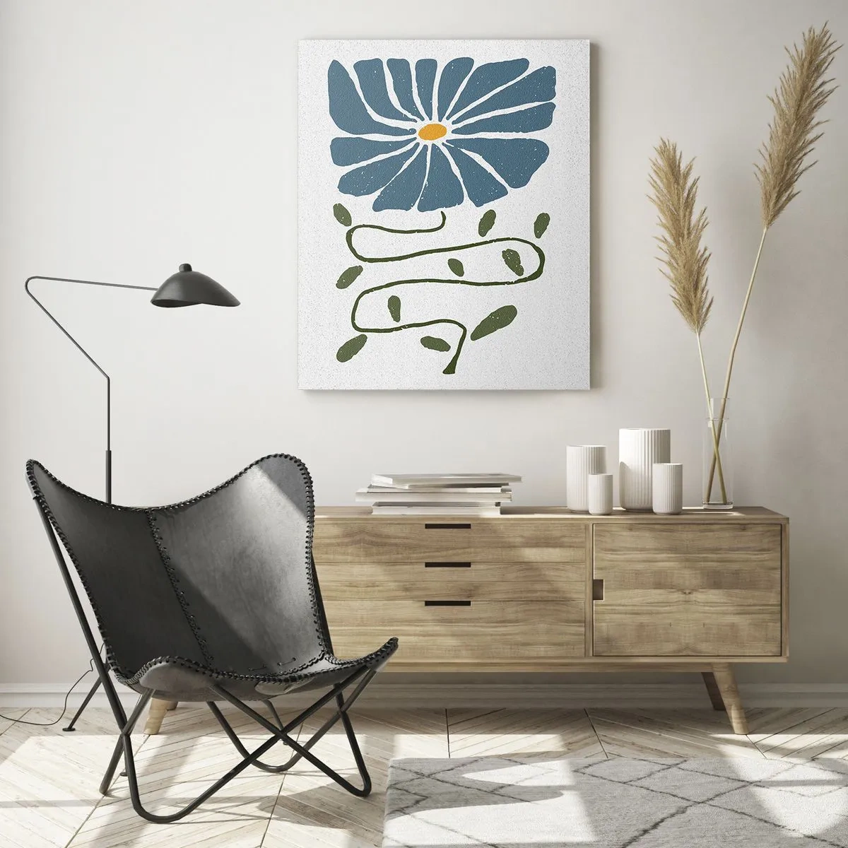 Glass picture - Twig to Flower - 50x70 cm