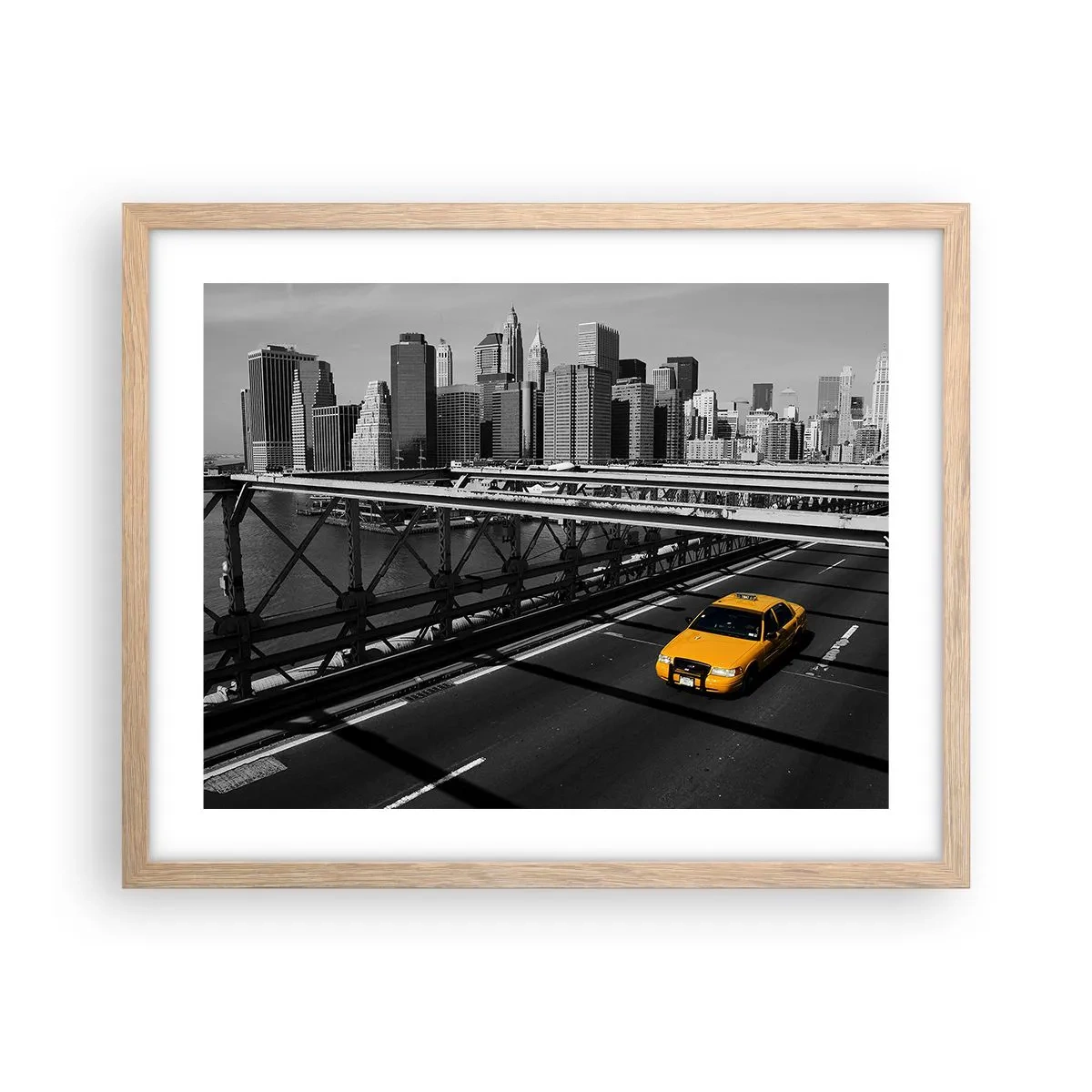 Poster in light oak frame - Colour of a Big City - 50x40 cm