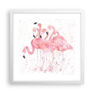 Poster in white frmae - Pink Power - 40x40 cm