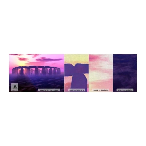 Photo Wallpaper Sample Premium Canvas - Secret at a Foggy Dawn - Architecture, Stonehenge, Stone Circles - 100x30 cm