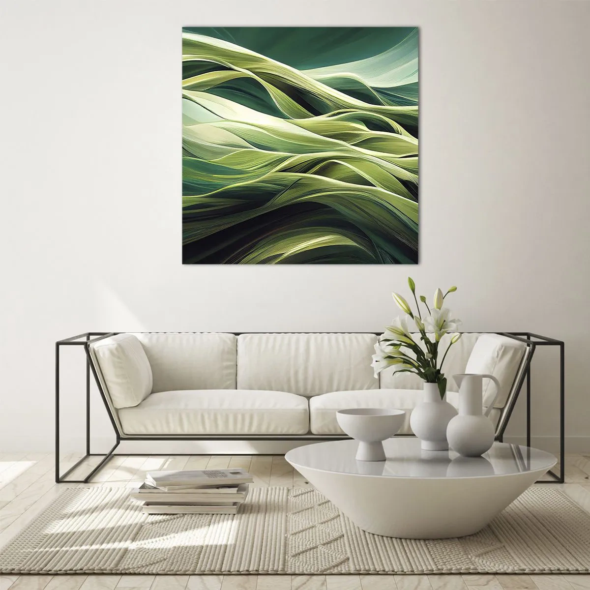 Glass picture - Abstract Playing Green - 50x50 cm