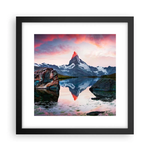 Poster in black frame - Heart of the Mountains Is Hot - 30x30 cm