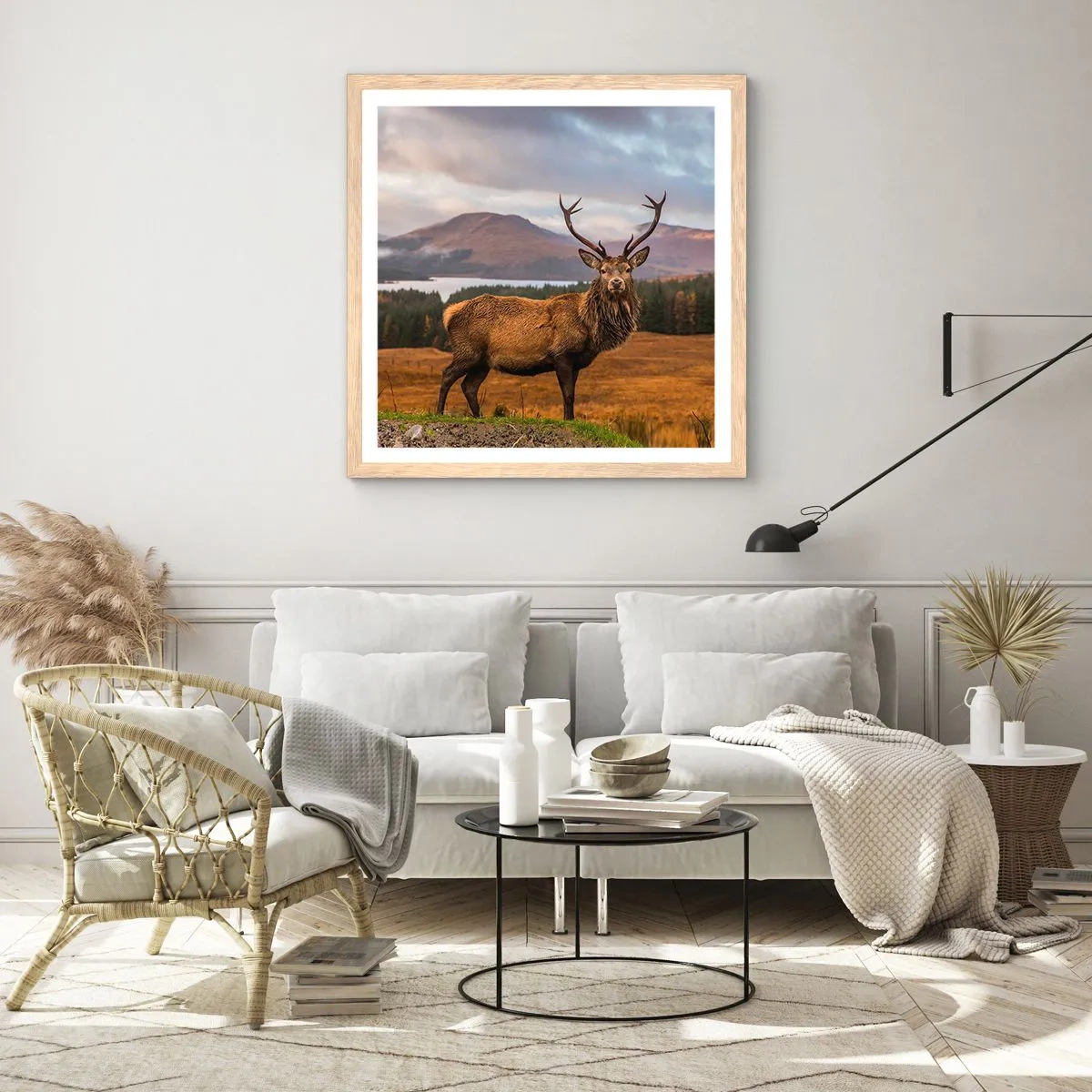Poster in light oak frame - Majesty of Nature - 40x40 cm
