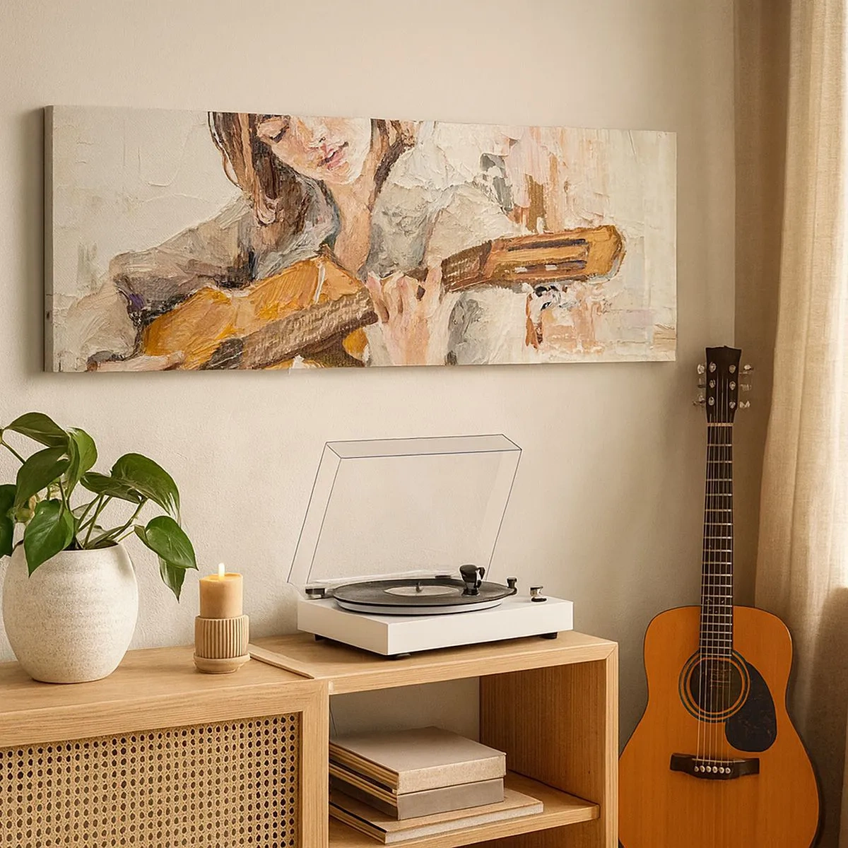 Canvas picture - Concert for Guitar and Girly Heart - 100x40 cm