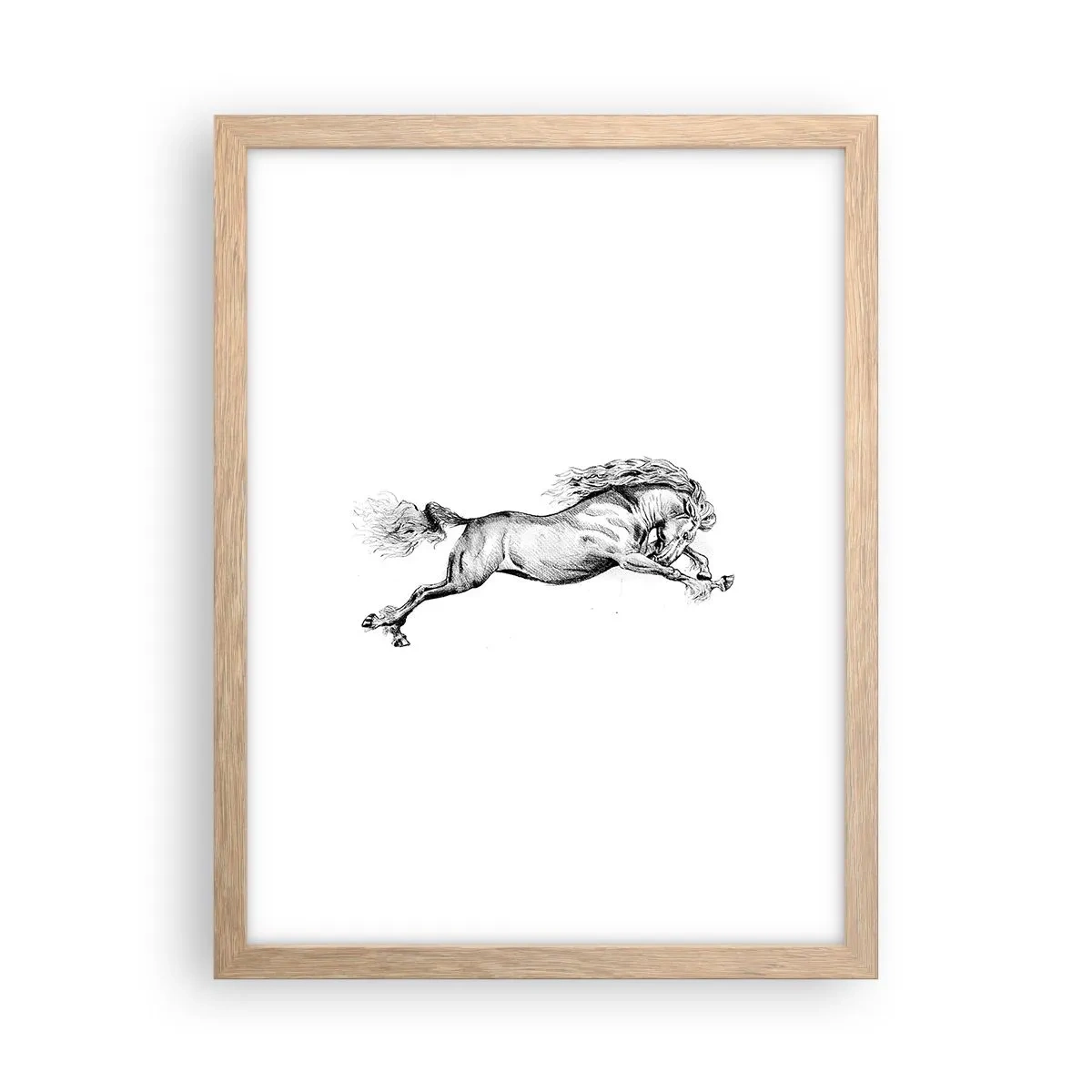 Poster in light oak frame - Stopped at a Gallop - 30x40 cm