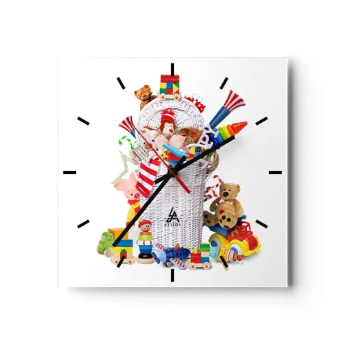 Wall clock - Clock on glass - Child's Toys - 40x40 cm