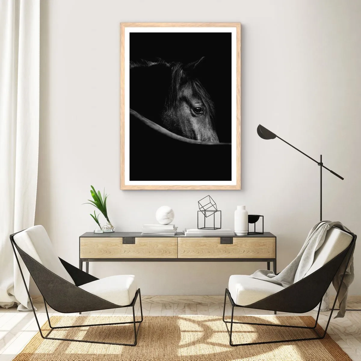 Poster in light oak frame - Black Prince - 70x100 cm