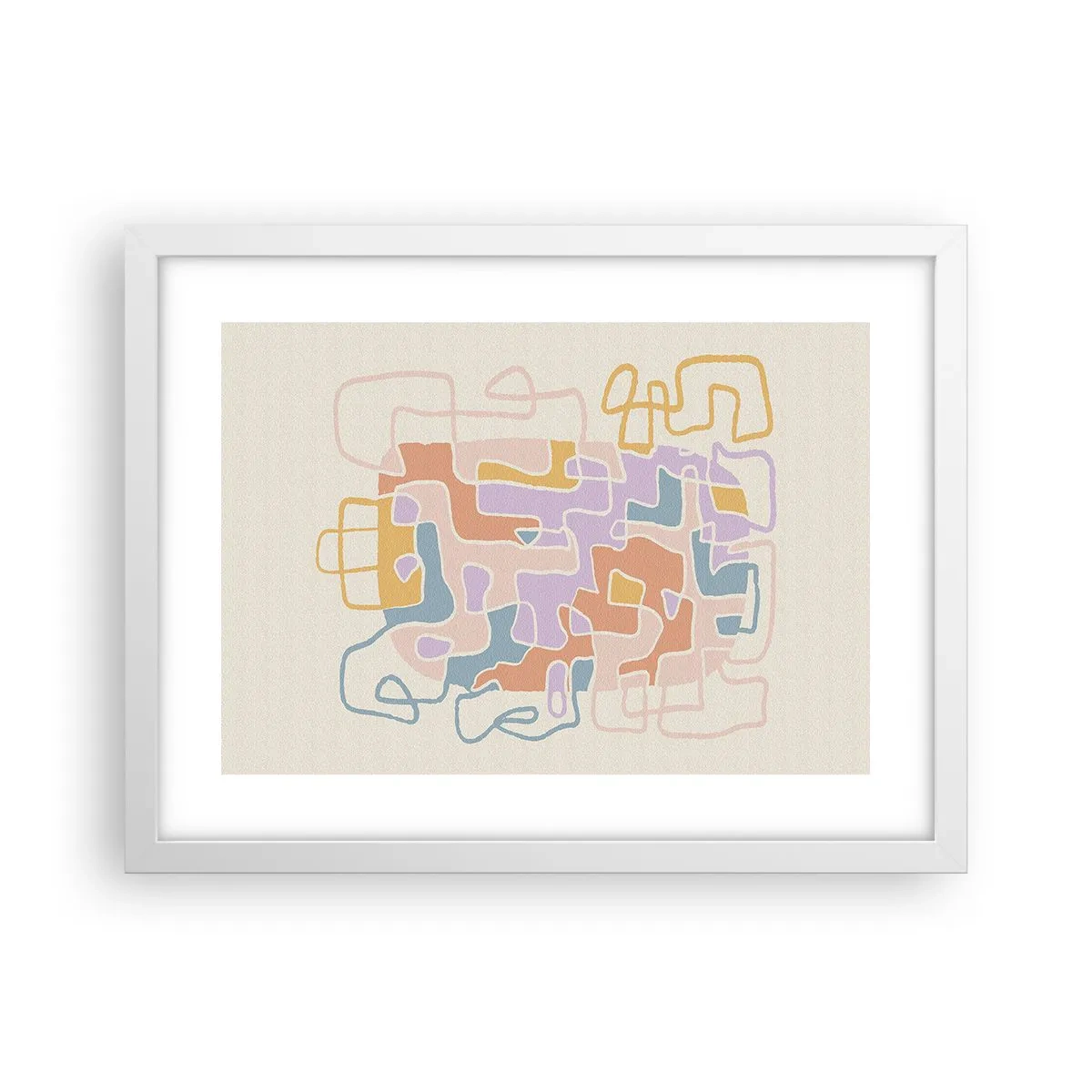 Poster in white frmae - Maze - Joyful Adventure - 40x30 cm