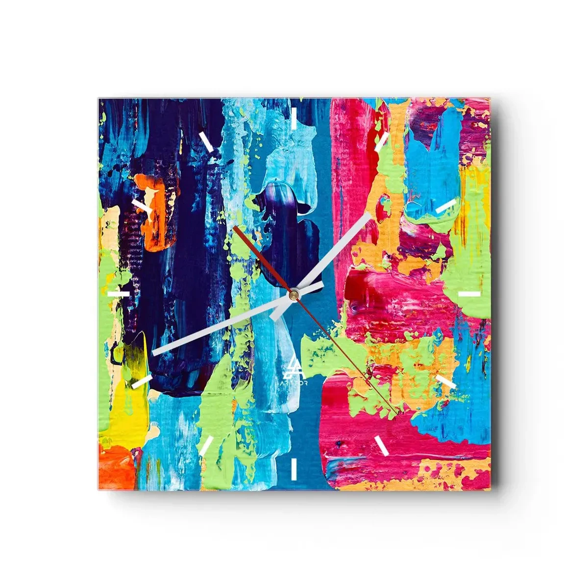 Wall clock - Clock on glass - Life Is Beautiful! - 40x40 cm